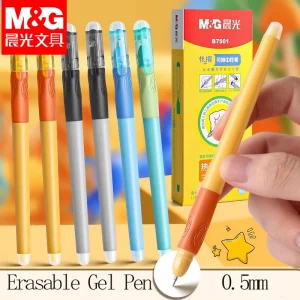 Penna gel cancellabile M&G, cristallo blu, 0,5 mm, con cartuccia ricaricabile, adatta per uso scolastico e in ufficio 1