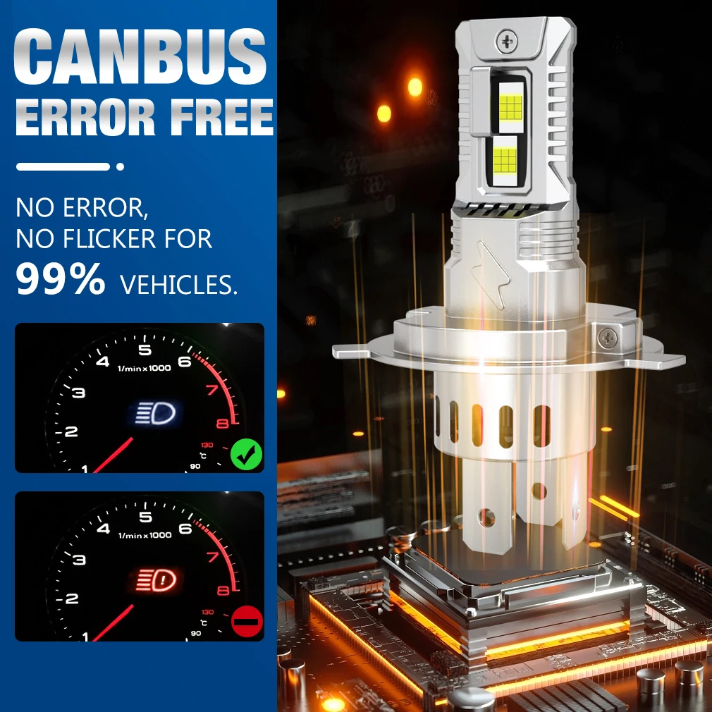 TOAUTO H4 HA CONDOTTO LA Luce 100W 20000LM 9005 9006 H11 H7 HA CONDOTTO il Faro Canbus 36 CSP Auto Ad Alta Chiudi Lampade Auto Con Ventola Turbo Luci 3