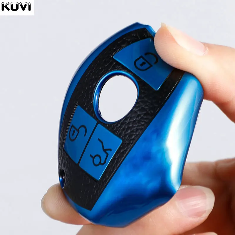 Custodia per chiave A distanza per auto in TPU in pelle Fob per Mercedes Benz A C E S classe G GLA CLA GLK GLC CLS W204 W463 W176 W251 W205 AMG 4