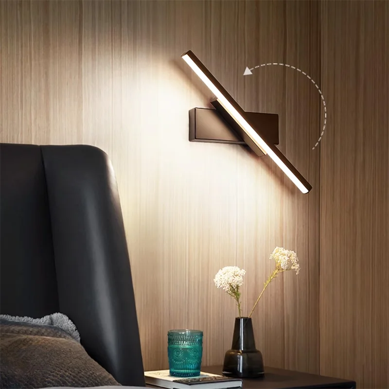 Lampada da parete moderna a LED Hardware Lampada da specchio girevole per bagno per camera da letto Soggiorno Linea interna Applique da parete Apparecchio di illuminazione 2