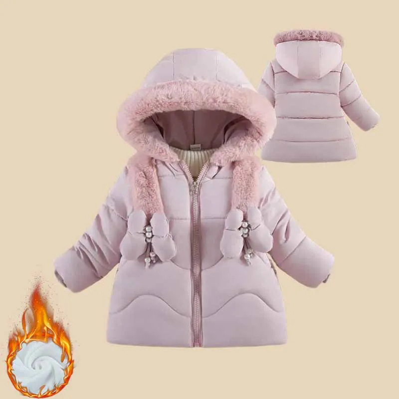 Ragazze Imbottito Imbottiture Cappotti Per Bambini Giubbotti Addensati 2024 Nuovo Con Cappuccio Vestiti di Cotone Per Bambini Casual Tendenza Parka Inverno Bambino Snowsuit 1