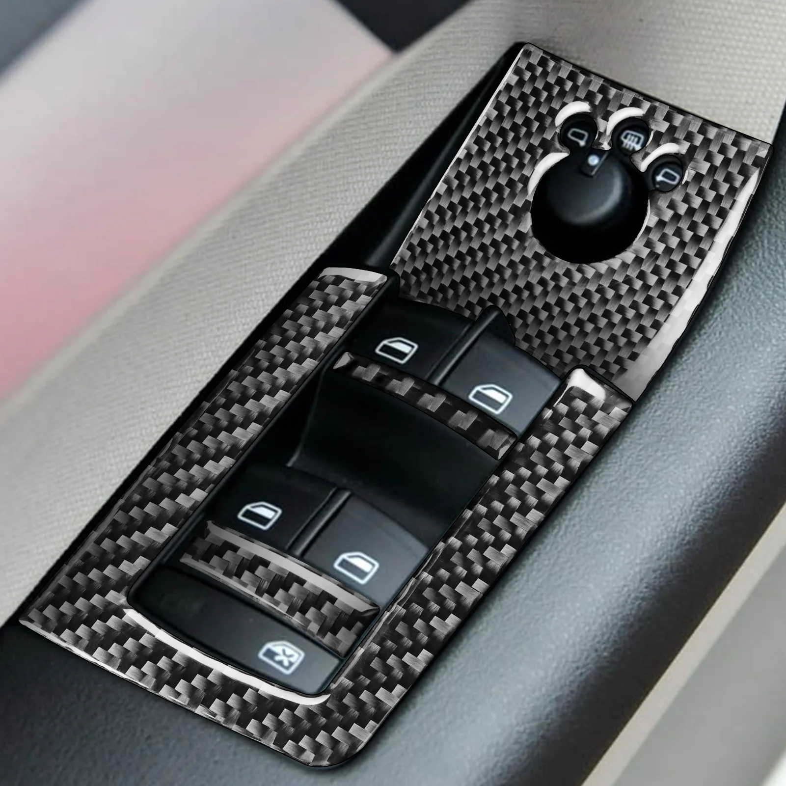 Per Audi A3 S3 8P 2006-20013 In Fibra di Carbonio Cambio Uscita Aria Finestra Ascensore Cruscotto Set Accessori Per Interni Auto adesivo 6