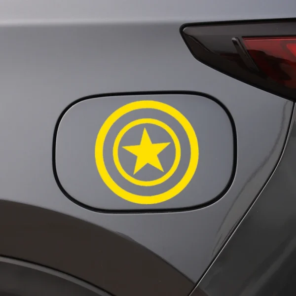 Adesivi per auto American O Captain Scudo rotondo Decorazione riflettente per tappo serbatoio carburante Parabrezza Porta Tronco Moto iPhone D2 5