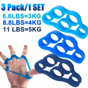 3 pezzi pinza per mano espansore per dito in silicone esercizio impugnatura per polso allenatore per la forza esercizi per le dita fasce di resistenza fitness 1