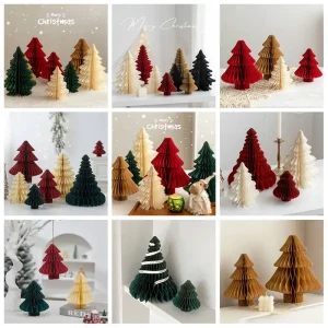 Ornamento per albero di Natale Palla a nido d'ape Albero di Natale Ornamento di Natale Ornamento da tavolo Navidad 2026 Decorazione di Capodanno 1