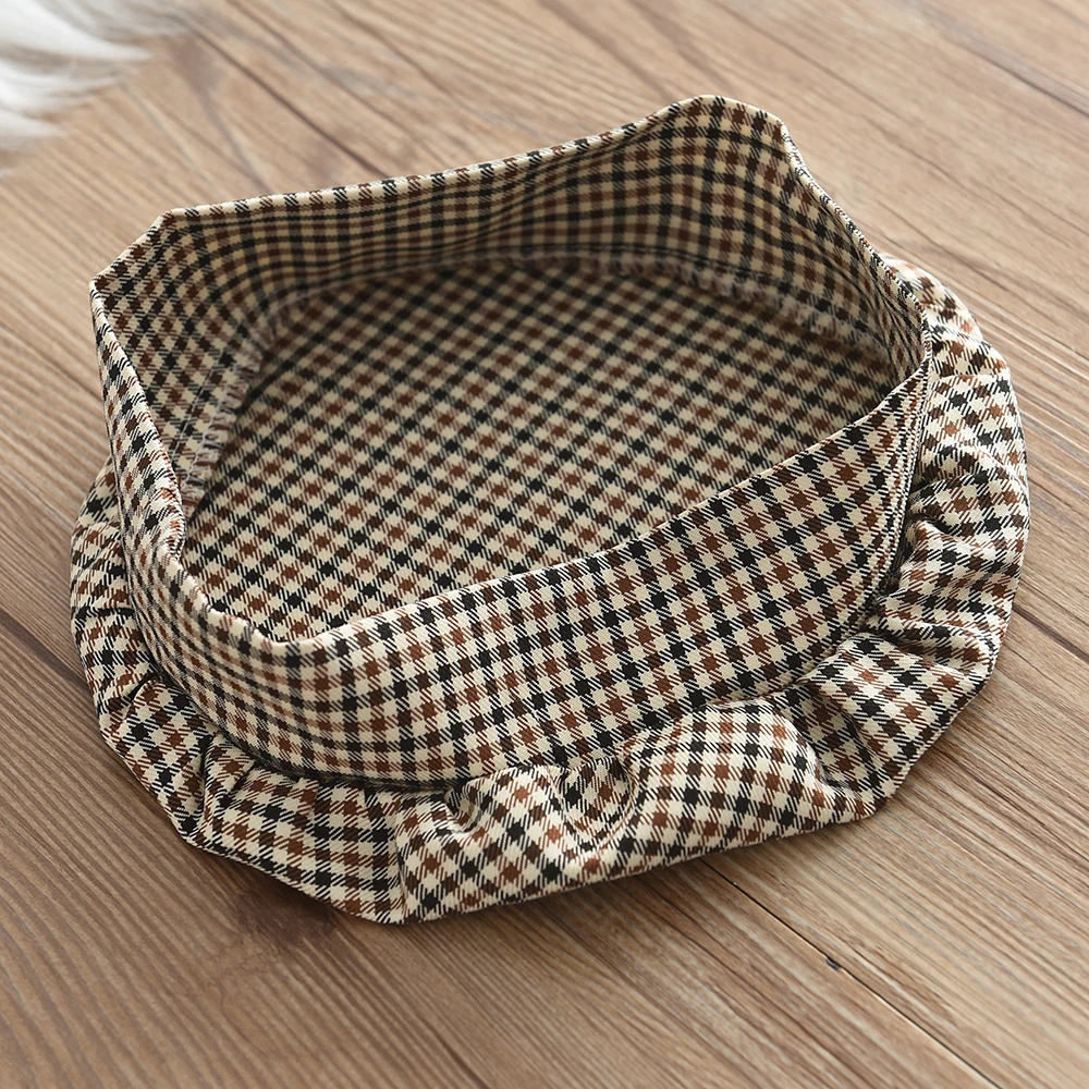 Set da ragazza 2023 autunno nuovi bambini girocollo top + fiocco gonna corta scozzese + cappello tre pezzi set di moda per bambini 5