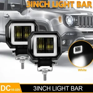 Luci per moto led Square Angel Eyes Fari ausiliari per moto Fendinebbia Luci a led aggiuntive Accessori per moto 1