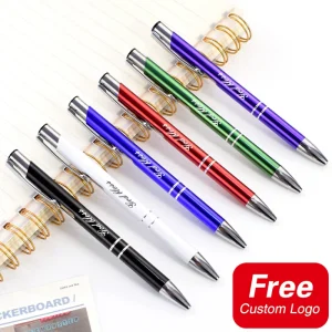 5 pezzi penna con logo personalizzato nome inciso al laser penna a sfera in metallo regalo personalizzato per insegnanti di scuola forniture per ufficio di cancelleria per studenti 1