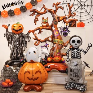 Palloncino stand-up di Halloween, strega, zucca, albero, cartone animato, per la decorazione di feste, casa stregata spettrale e decorazioni natalizie 1