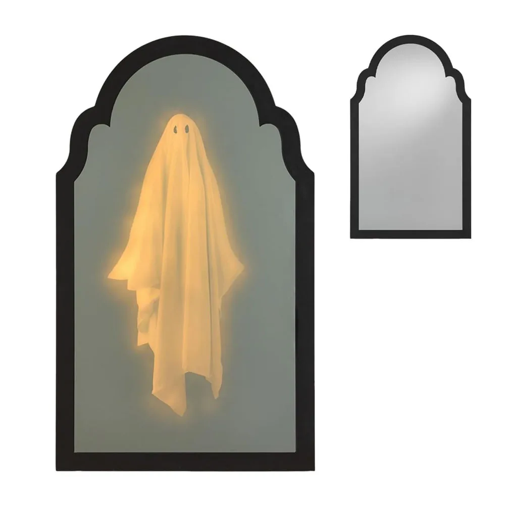 1 specchio fantasma ologramma USB per Halloween, fantasmi spaventosi spettrali per decorazioni di Halloween per interni, decorazioni per la stanza di Halloween 2