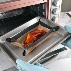 Tappetino da forno in silicone a prova di perdite, antiaderente, resistente alle alte temperature, per biscotti, pollo arrosto, utensili da cucina al forno per pesci alla griglia 1