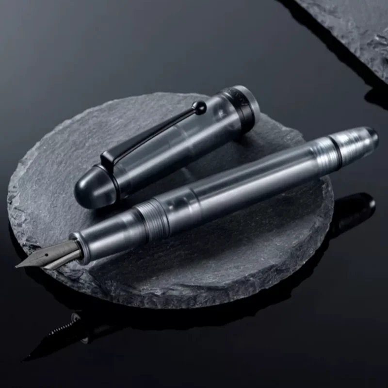 Asvine V126 Penna stilografica con riempimento acrilico sottovuoto EF/F/M Pennino Bellissimo set regalo per scrittura trasparente/marrone opaco bianco Cancelleria 2