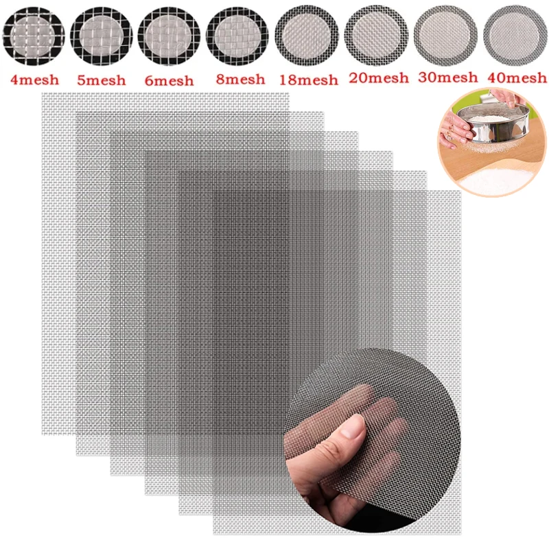 1 pz 4/5/8/20/30/40-500 Maglia 304 Schermo filtrante in acciaio inossidabile Filo tessuto Foglio filtrante per screening in acciaio inossidabile di alta qualità 1