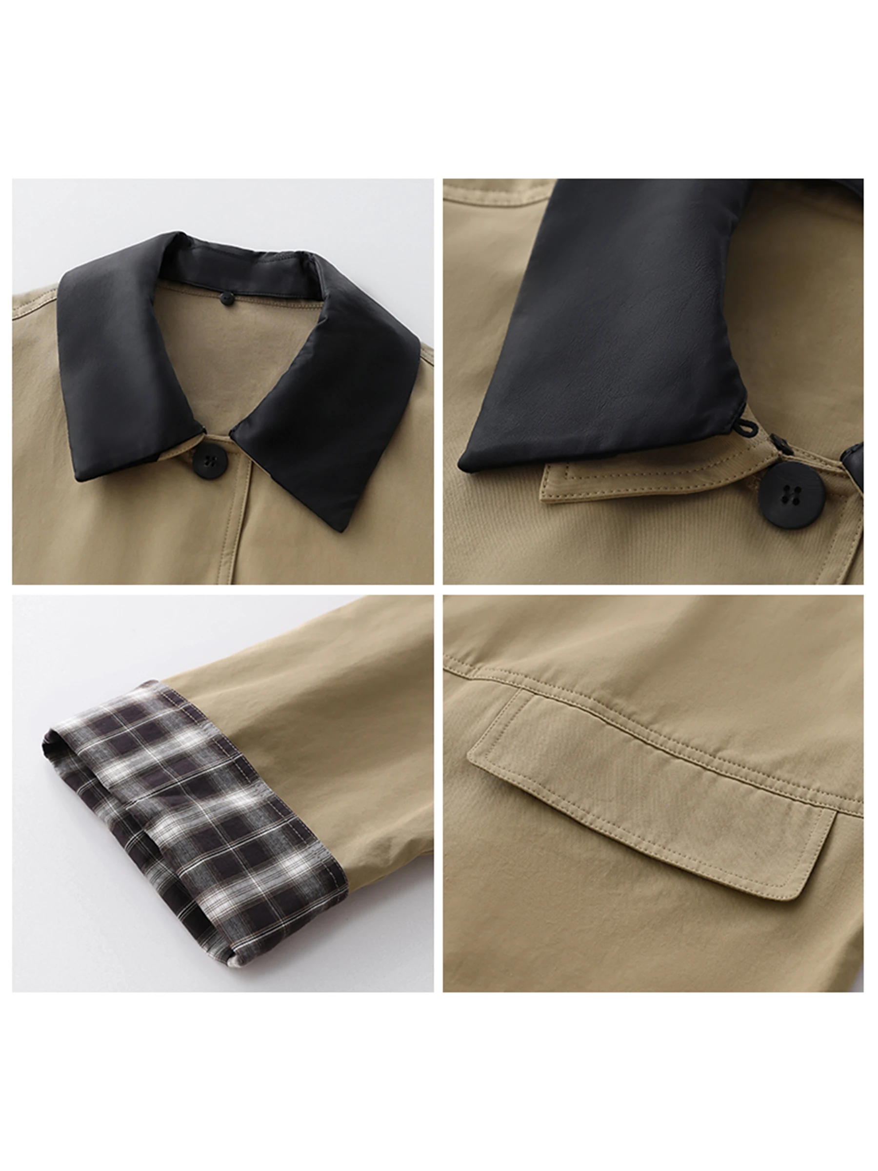 CHIC VEN Donne coreane Trench di media lunghezza monopetto Cappotto casual allentato Cappotto giacca a vento scozzese femminile Primavera Autunno 2025 4