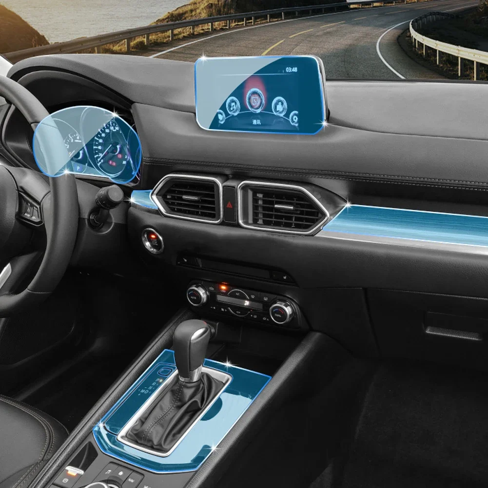Pellicola in Tpu per Mazda CX5 CX-5 2017-2023 adesivo per interni auto Console centrale Gear Touch Screen cruscotto porta finestre pannello di sollevamento 2