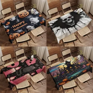 Decorazioni per la casa Tovaglia a tema Halloween Disegni Tovaglia da cucina per ristorante, soggiorno, decorazione per la casa, decorazione per feste 1
