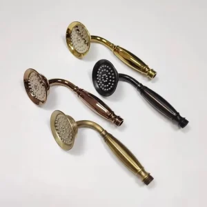 Accessori per il bagno soffione doccia a mano in oro rosa uscita acqua antica ad alta pressione ugello doccia a mano antico acqua 1