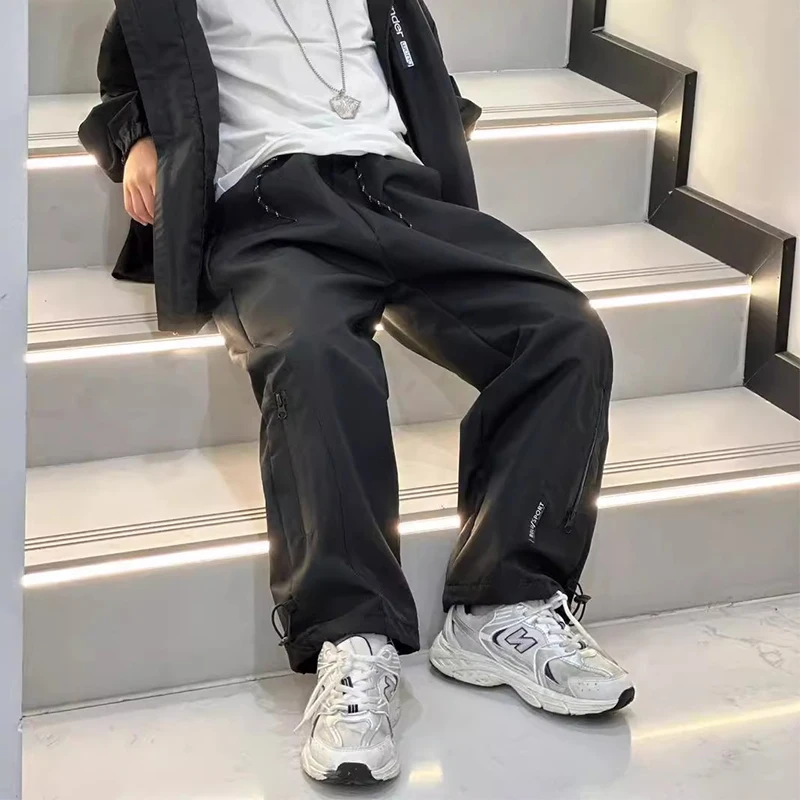 Moda Ragazzi Pantaloni in pile Autunno Inverno Bambini Pantaloni sportivi casual Adolescenti Pantaloni caldi antivento Abbigliamento per bambini 4-14 anni 3