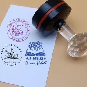 Timbro per libro personalizzato Timbro con nome personalizzato personalizzato autoinchiostrante dalla biblioteca, questo libro appartiene a, ritorno a scuola 1