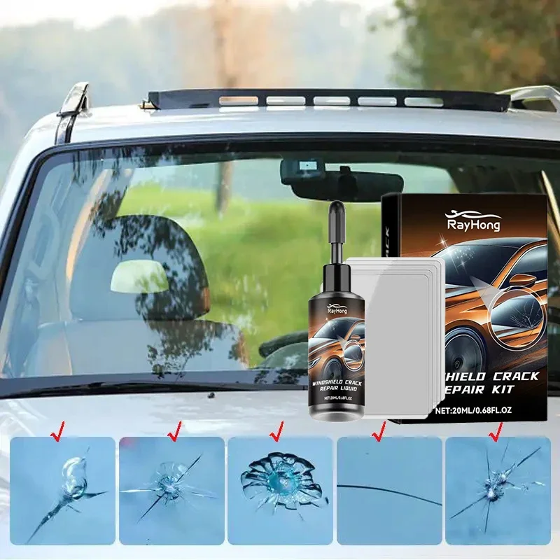 Fluido per riparazione crepe del parabrezza Riparazione del finestrino dell'auto Resina Parabrezza Scratch Crack Restore Fluido per polimerizzazione del vetro Colla Accessori per auto 2