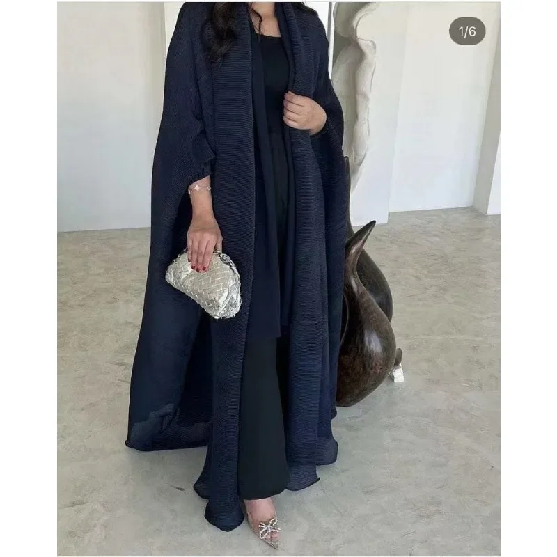 Miyake Cardigan con colletto pieghevole a pieghe a maniche lunghe Plus Size Abito in tinta unita per donna 2024 Nuovo abbigliamento firmato originale 6