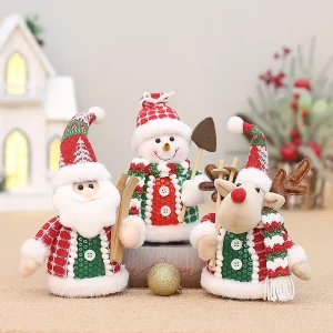 2025 Nuova mini bambola di Natale decorazione breve peluche Babbo Natale pupazzo di neve bambola per ornamenti per l'albero di Natale Figurin Room Decor 1