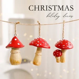 Ciondolo a forma di fungo Ornamento di Natale Confezione regalo di Natale creativa Regalo Ornamento artigianale Decorazione regalo di festa 1
