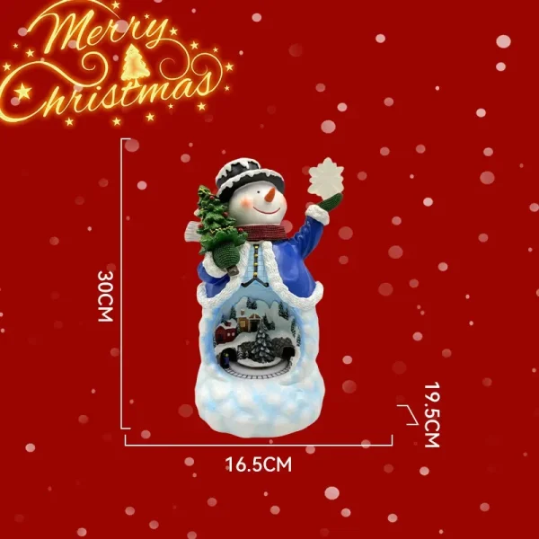 Lanterna elettrica rotante per albero di Natale con pupazzo di neve con decorazioni luminose a LED musicali, regalo di Capodanno 2025 3