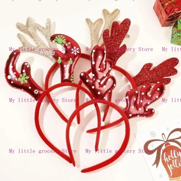 Accessori per capelli D5BD con Accessori natalizi antler cervo femminile 4