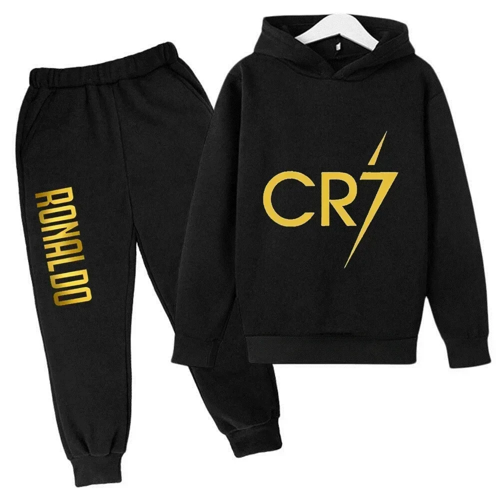 Cristiano Ronaldo CR7 Costumi Cosplay Kid Football Idol Bambino Felpa con cappuccio Set Pantalone Bambino di alta qualità Ragazzo Ragazza Abbigliamento Tuta 3