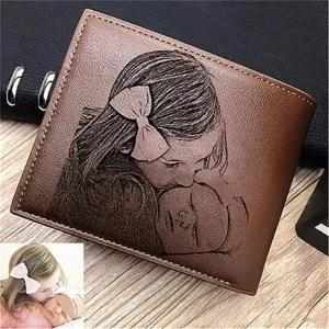 Portafoglio con foto personalizzato personalizzato per uomo Portafogli regalo da uomo in pelle PU di alta qualità per lui Portafogli incisi da uomo Borsa corta 1