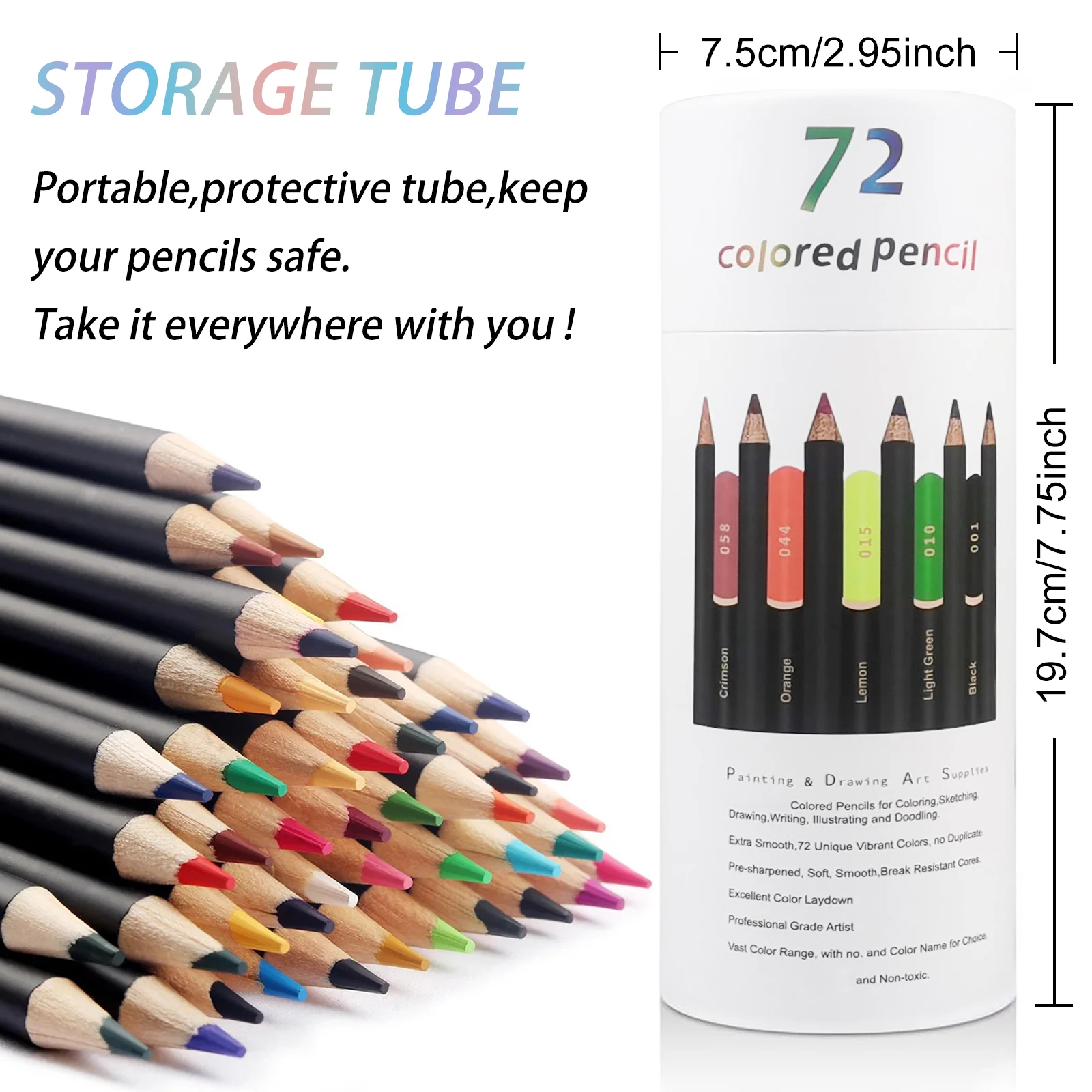 Matita colorata a base di olio da 72 colori, pastelli artistici a piombo colorati, adatti per uso artistico professionale 4