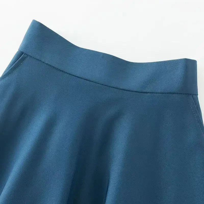 Gonna premaman casual alla moda Primavera Autunno Gonna longuette con design tascabile in puro colore Elegante fibra di poliestere stile mamma 5