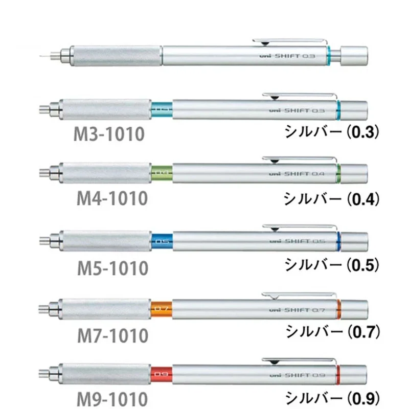 Uni Matita meccanica M51010 SHIFT Disegno in metallo lapiseira professionale 0,3/0,5/0,7/0,9 mm Materiale basso centro di gravità scolastico 4