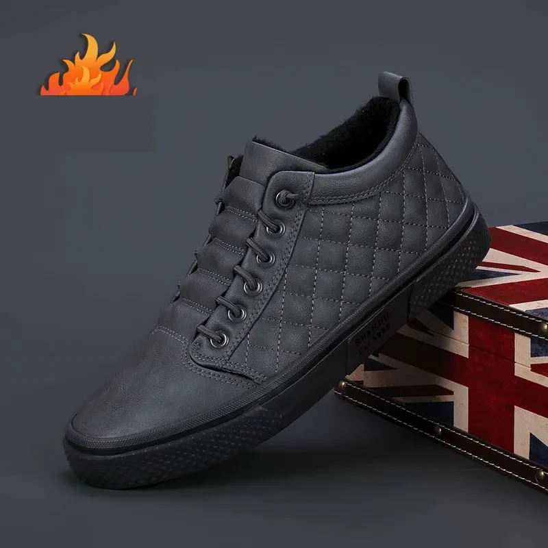 Stivali caldi da uomo comodi stivali con plateau stivali da uomo in pelle alti all'aperto moda comode scarpe da uomo impermeabili 22903 3