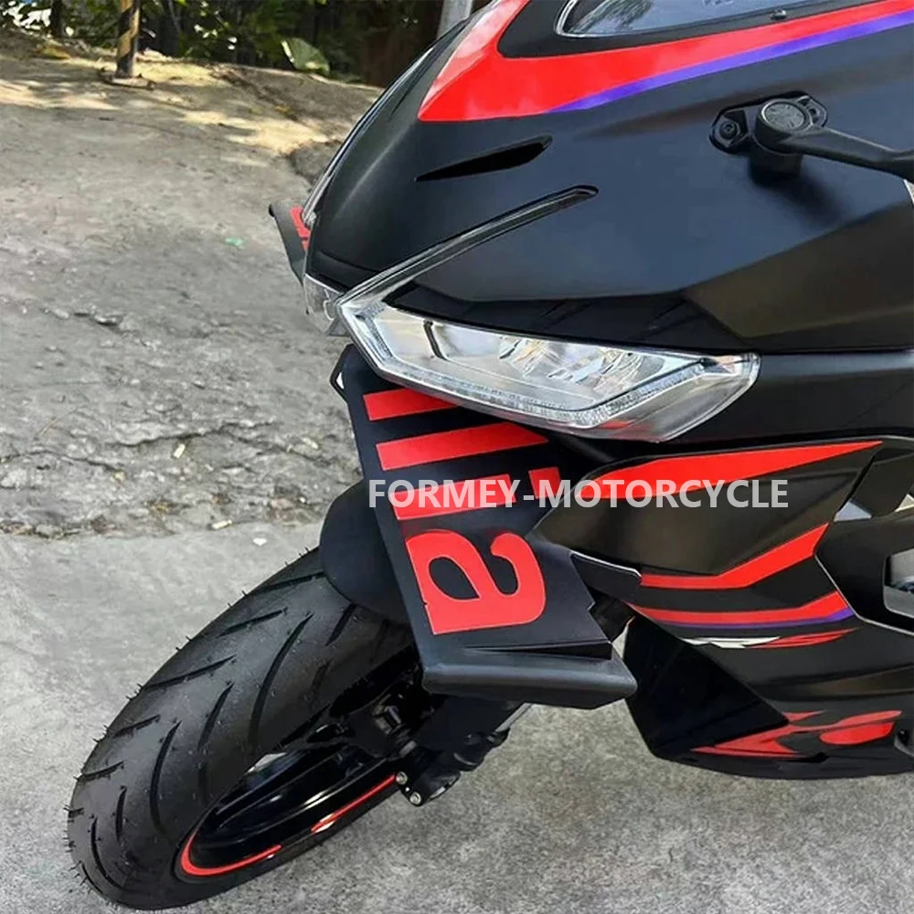 Accessori moto Parti Logo ABS Carenatura anteriore Winglets Protezione aerodinamica Spoiler Kit per Aprilia RS 457 RS457 rs457 2024 3