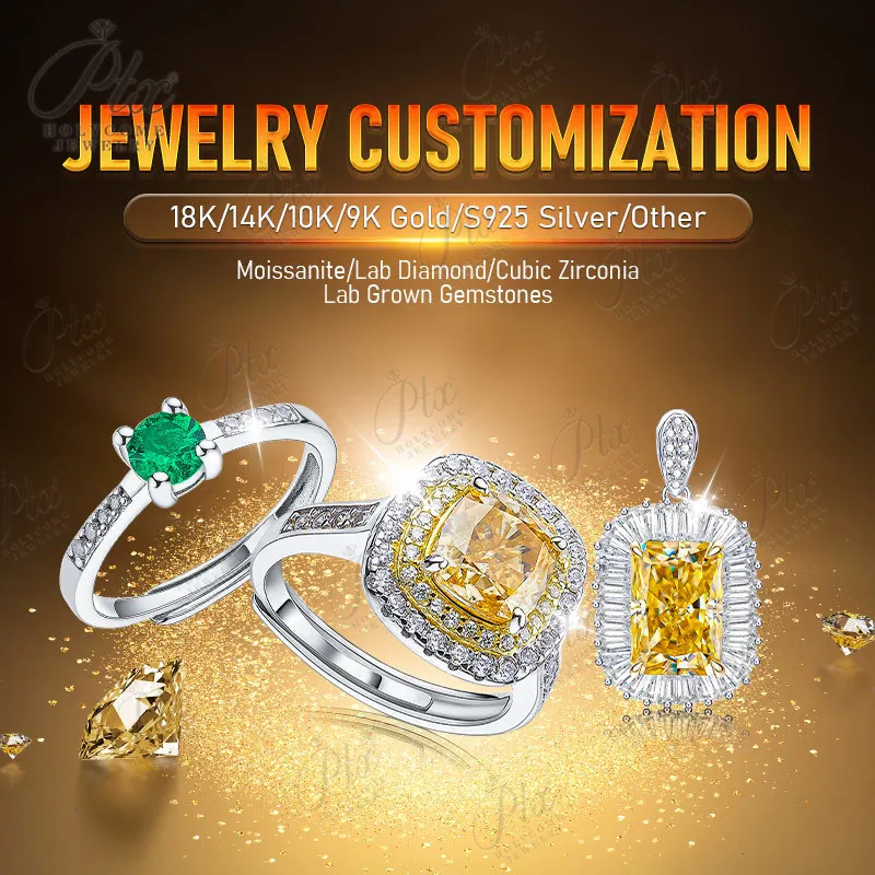 ptx Gioielli Personalizzati Oro 18K/14K/10K/9K e Anelli/Collane/Orecchini in Argento S925 Coltivazione in Laboratorio Personalizzazione Colombia/Smeraldo Zombiano 6