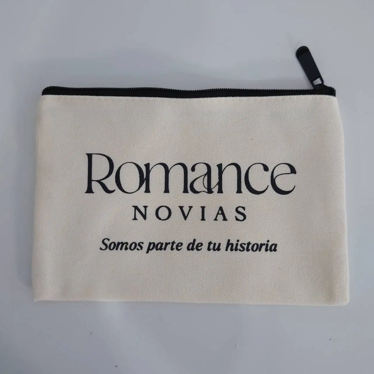 100 pz/lotto Logo Personalizzato Stampato di Alta Qualità Riutilizzabile Tela di Cotone Borse Cosmetiche Borse Da Toilette con Zip per le Donne Regalo di Viaggio 2