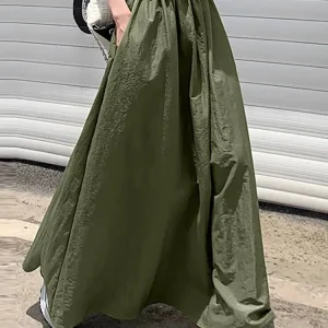 ZANZEA donna ombrello gonna lunga Streetwear elastico in vita Jupes 2024 estate tasca Oversize Falda Casual allentato Maxi gonne solide 1