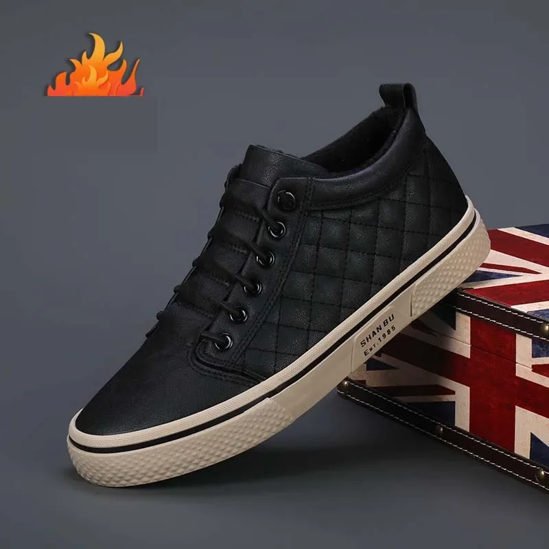 Stivali caldi da uomo comodi stivali con plateau stivali da uomo in pelle alti all'aperto moda comode scarpe da uomo impermeabili 22903 2