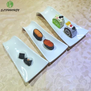 Coffee House Dessert Piatto di pane Ristorante Piatto di sushi a forma speciale Stoviglie bianche di alta qualità Stoviglie in melammina A5 1