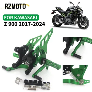Parti del motociclo Pedale anteriore regolabile Pedana posteriore Set Pedale Peg Accessori per Kawasaki Z900 Z 900 2017-2024 2019 CNC 1