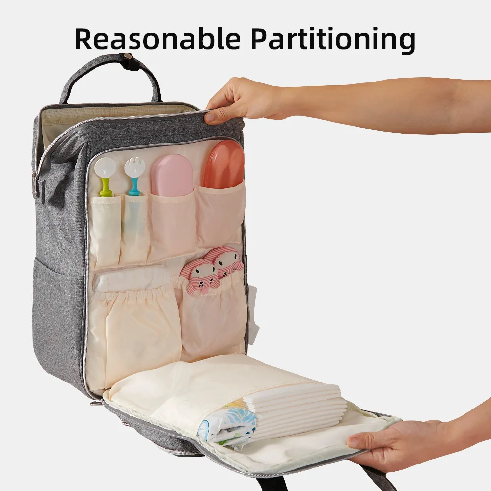 Borsa per zaino per pannolini Borsa per mummia di grande capacità Borse per pannolini da viaggio all'aperto impermeabili multifunzione 2