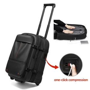 Trolley da viaggio con compressione sottovuoto, zaini da lavoro, pompa per uomo, zaino con ruote su ruote, bagagli, borse con rotelle per imbarcabili 1