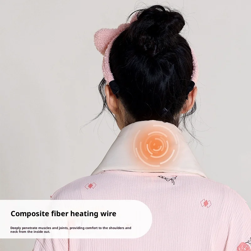 Sciarpa riscaldante elettrica USB per donna uomo scaldacollo in pile lavabile non inclusa batteria per campeggio all'aperto ufficio inverno 4