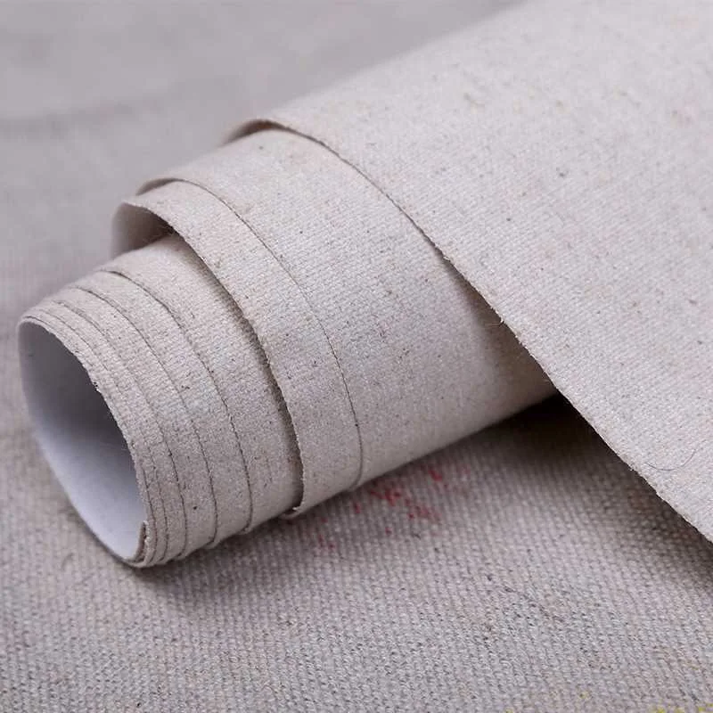 Misto lino Innescato Tela Bianca Per La di Alta Qualità Strato di Olio Tela Cancas Per Pittura di Lino Impermeabile Rifornimenti di Arte Per Artista 5M UN rotolo 2