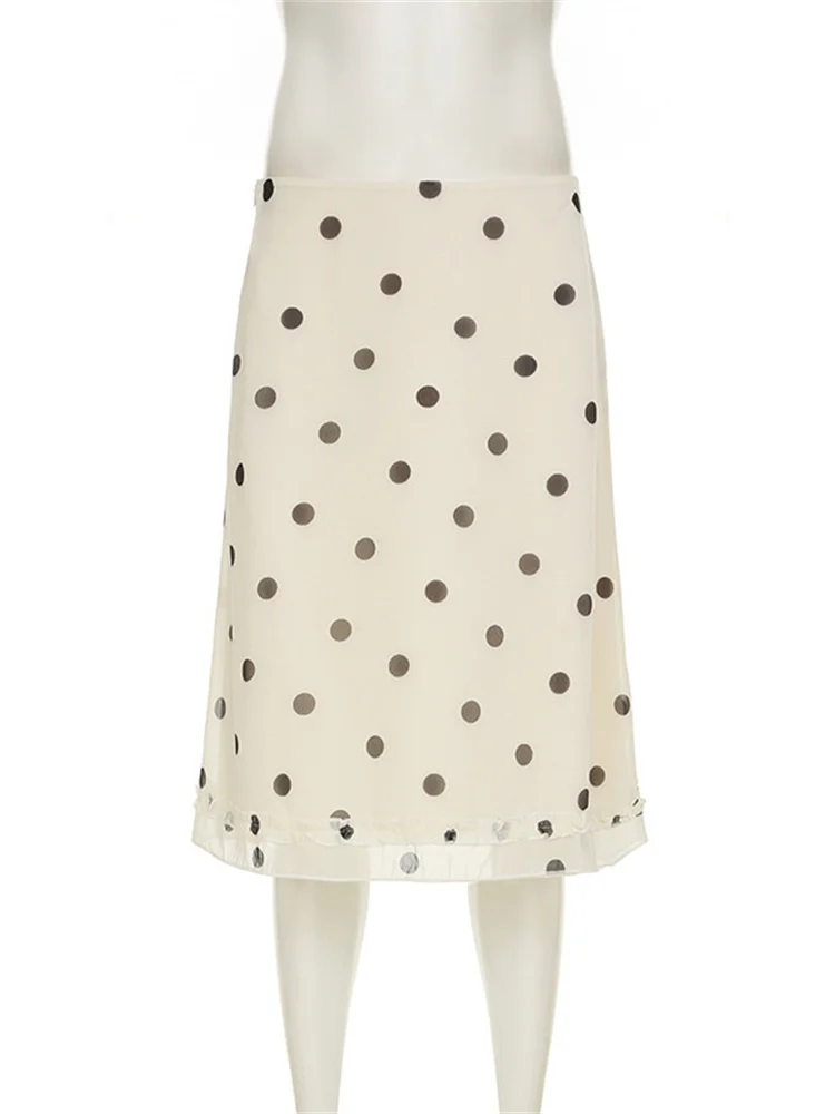 Tossy Elegante gonna vintage con volant Donna a vita alta Pendolarismo Contrasto Sexy Streetwear Y2k Gonna lunga Gonna lunga da donna Estate 6