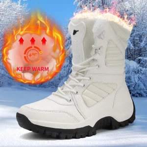 Stivali da neve invernali da uomo di marca Sneakers da donna in pelle impermeabile stivali da uomo Super caldi stivali da trekking maschili all'aperto scarpe da lavoro taglia 1
