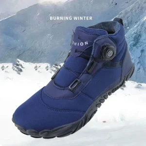 Nuovi stivaletti invernali da uomo neve scarpe Casual a piedi nudi scarpe da lavoro impermeabili all'aperto scarpe alla caviglia da uomo in pelliccia calda stivali da neve Plus Size 49 1