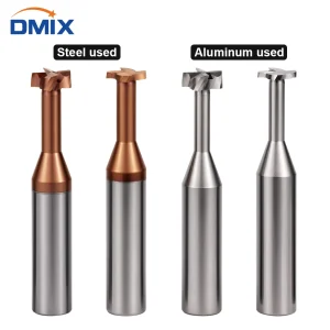 Fresa a T in metallo duro DMIX Fresa a fessura rivestita in acciaio al tungsteno Frese a T solide per la lavorazione di acciaio e alluminio 1